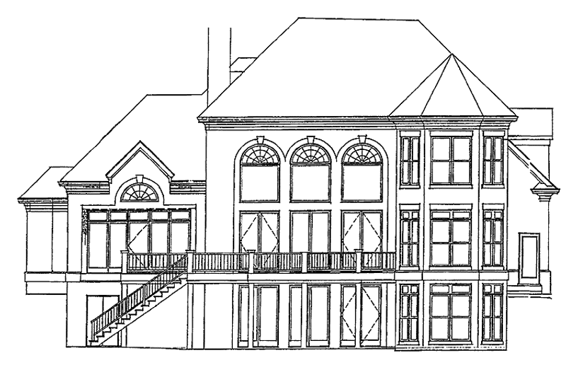 Dream House Plan - Exterior - Rear Elevation for Country House Plan #453-103 - 4 bed, 4.5 bath
