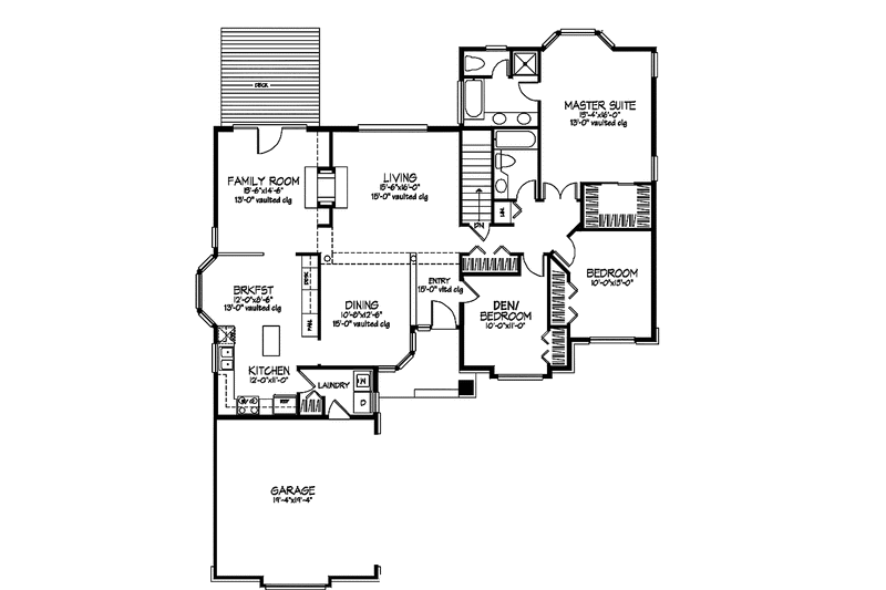 Home Plan - Floor Plan - Main Floor for Contemporary House Plan #320-937 - 2 bed, 2 bath
