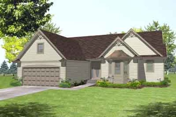 Exterior - Front Elevation for Colonial House Plan #50-254 - 3 bed, 2 bath