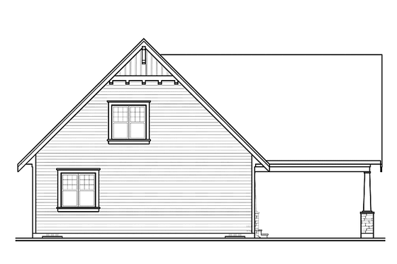 Exterior - Rear Elevation for Traditional House Plan #23-2546 - 2 bed, 2.5 bath