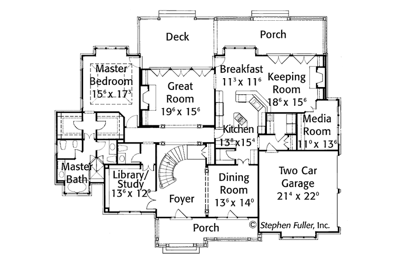 Home Plan - Floor Plan - Main Floor for Country House Plan #429-346 - 3 bed, 3.5 bath