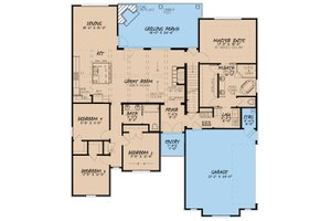 Floor Plan - Main Floor for European House Plan #923-51 - 4 bed, 2 bath