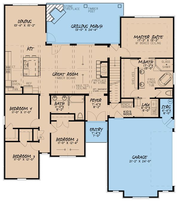 House Plan Design - European Floor Plan - Main Floor Plan #923-51