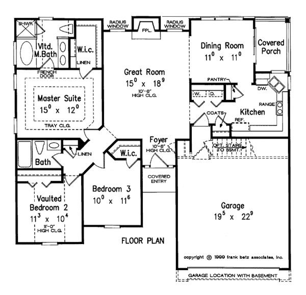 House Plan Design - Ranch Floor Plan - Main Floor Plan #927-591