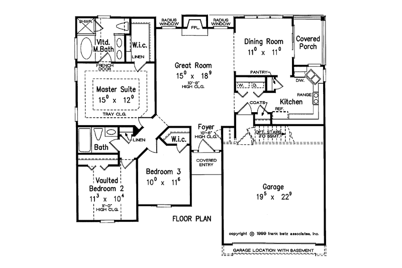 Home Plan - Floor Plan - Main Floor for Ranch House Plan #927-591 - 3 bed, 2 bath