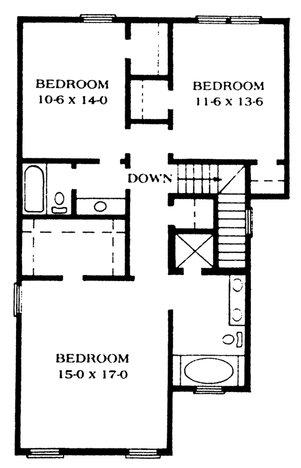 House Design - Victorian Floor Plan - Upper Floor Plan #1014-16