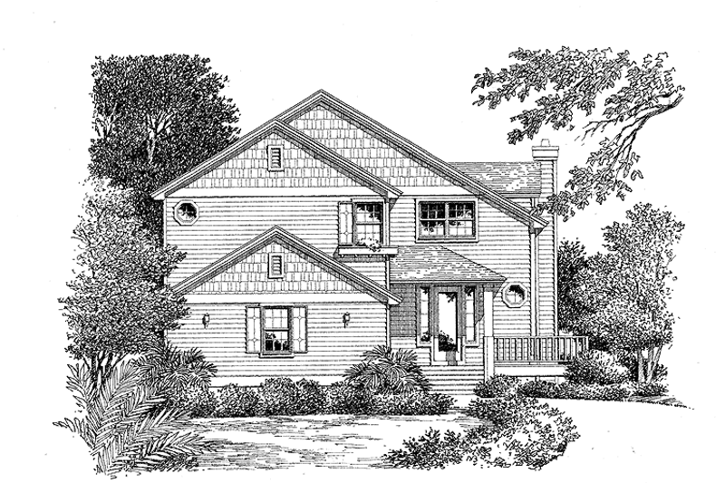 House Plan Design - Country Exterior - Front Elevation Plan #999-57