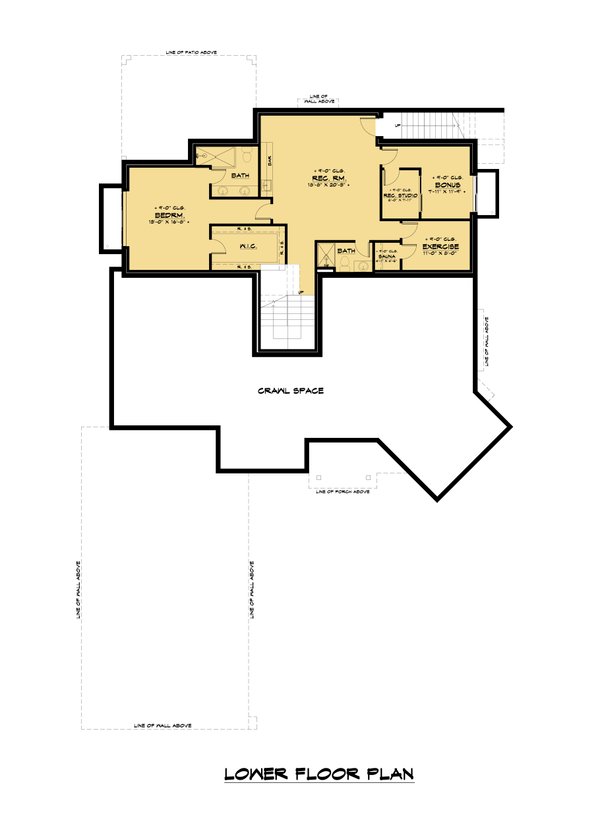 House Design - Contemporary Floor Plan - Lower Floor Plan #1066-140