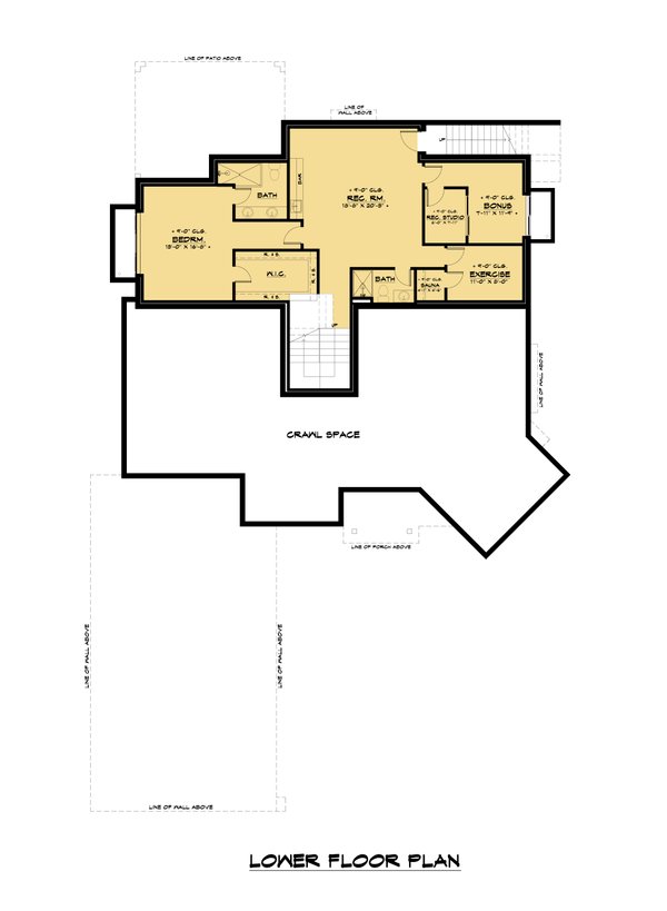 Contemporary Floor Plan - Lower Floor Plan #1066-140