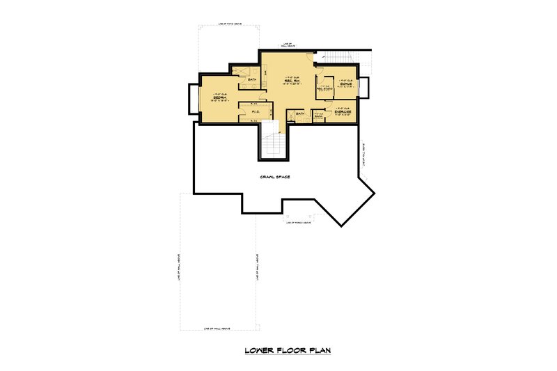 Architectural House Design - Floor Plan - Lower Floor for Contemporary House Plan #1066-140 - 6 bed, 6.5 bath