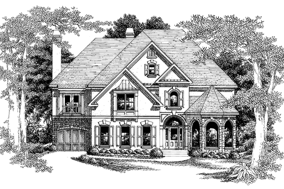 Exterior - Front Elevation 5 for Mediterranean House Plan #927-639 - 5 bed, 4.5 bath