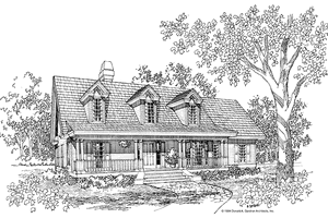 Country Exterior - Front Elevation Plan #929-216