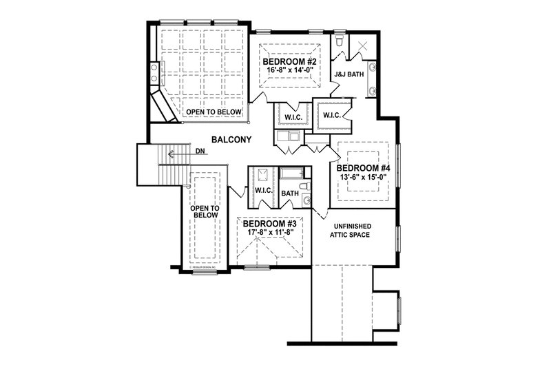 Home Plan - Floor Plan - Upper Floor for European House Plan #1057-2 - 4 bed, 3.5 bath