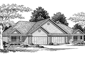 Country Exterior - Front Elevation Plan #70-1394