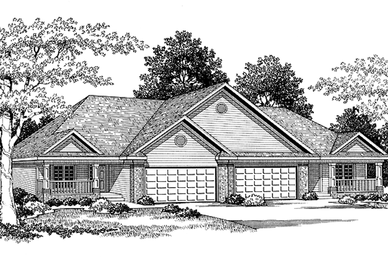 Country Style House Plan - 4 Beds 4 Baths 2600 Sq/Ft Plan #70-1394