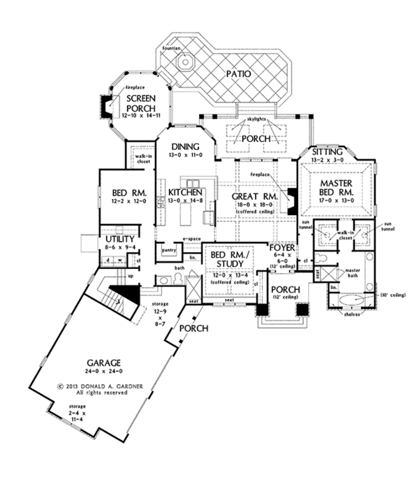 Dream House Plan - European Floor Plan - Main Floor Plan #929-966