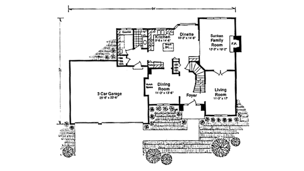 House Plan Design - Country Floor Plan - Main Floor Plan #981-25