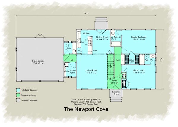 House Design - Colonial Floor Plan - Main Floor Plan #489-8