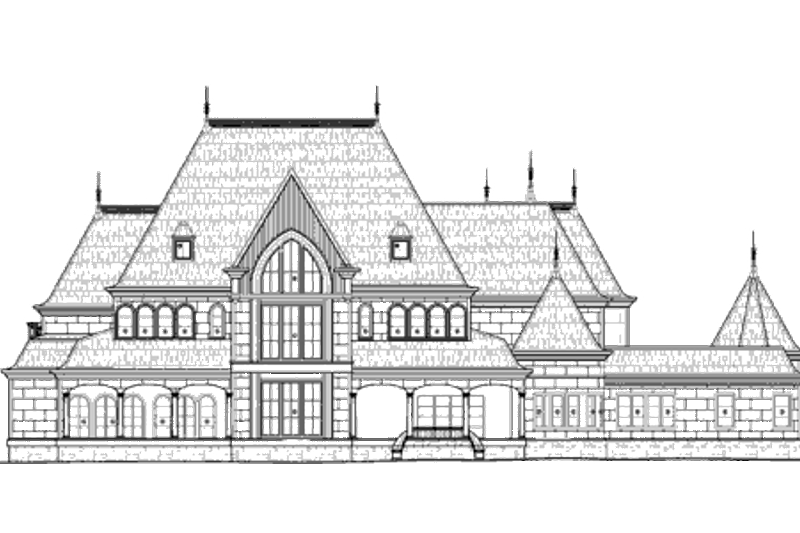 House Plan Design - Exterior - Rear Elevation for European House Plan #119-354 - 7 bed, 7.5 bath
