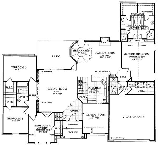 House Plan Design - Ranch Floor Plan - Main Floor Plan #952-67