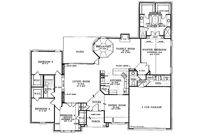 Home Plan - Floor Plan - Main Floor for Ranch House Plan #952-67 - 4 bed, 2.5 bath