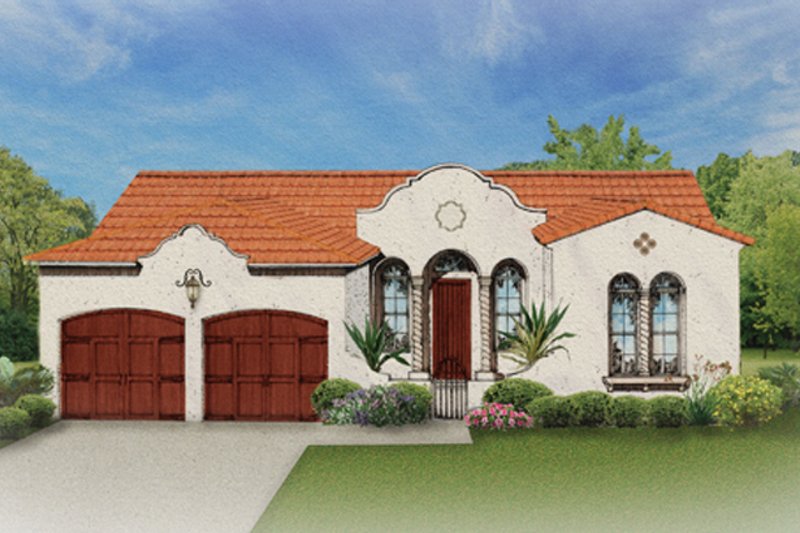 House Design - Mediterranean Exterior - Front Elevation Plan #1058-2