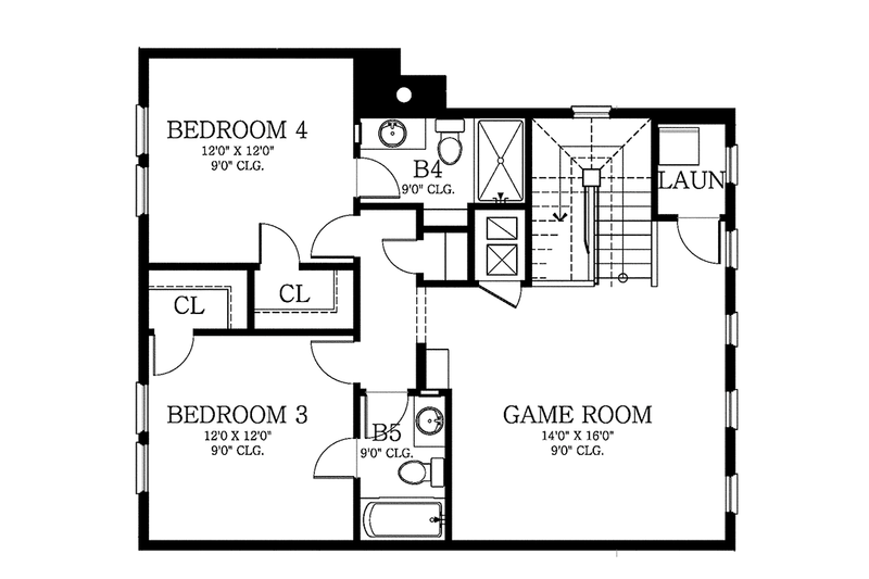 Architectural House Design - Floor Plan - Upper Floor for Country House Plan #1058-80 - 4 bed, 4.5 bath