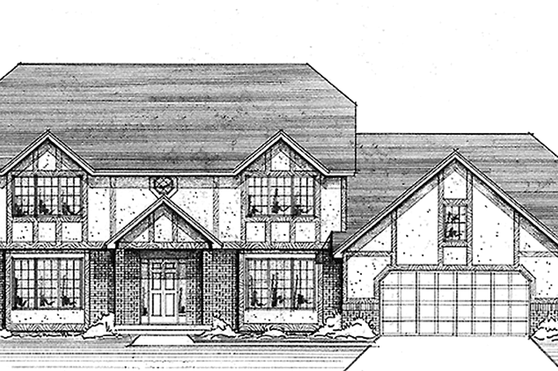 Architectural House Design - Tudor Exterior - Front Elevation Plan #51-924