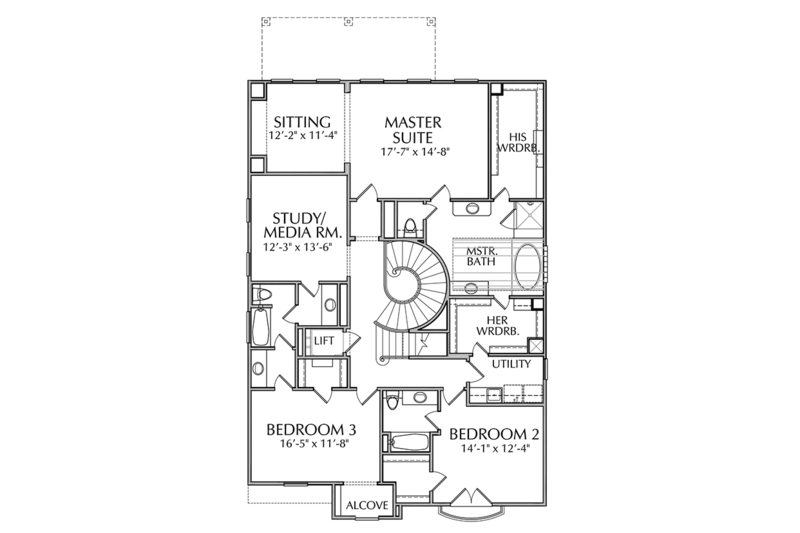 Dream House Plan - Floor Plan - Upper Floor for Mediterranean House Plan #1021-14 - 3 bed, 4.5 bath