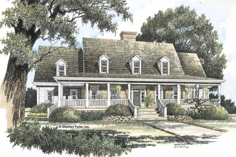 Architectural House Design - Country Exterior - Front Elevation Plan #429-199