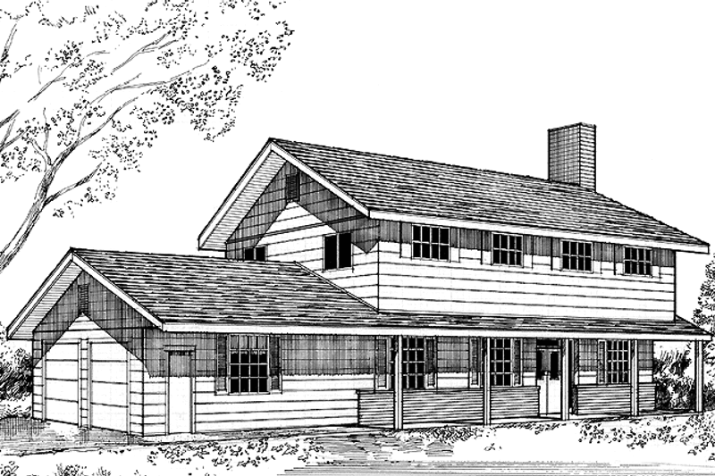 House Design - Country Exterior - Front Elevation Plan #60-902