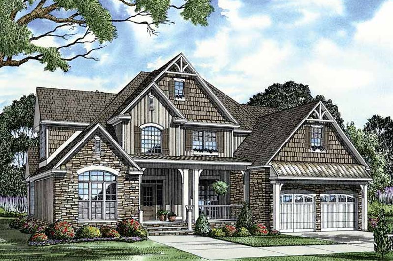 Architectural House Design - Country Exterior - Front Elevation Plan #17-2678