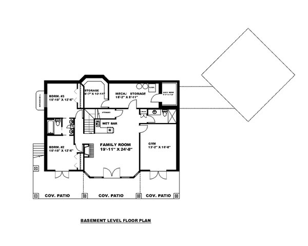 Architectural House Design - Farmhouse Floor Plan - Lower Floor Plan #117-931