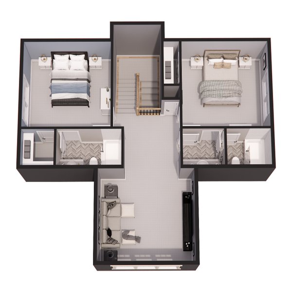 Traditional Floor Plan - Upper Floor Plan #51-1252