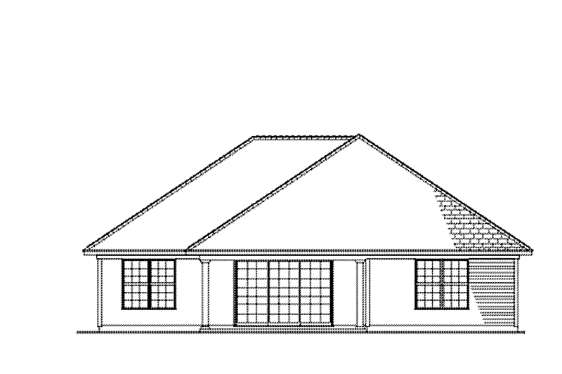 Home Plan - Exterior - Rear Elevation for Ranch House Plan #17-2938 - 2 bed, 2 bath