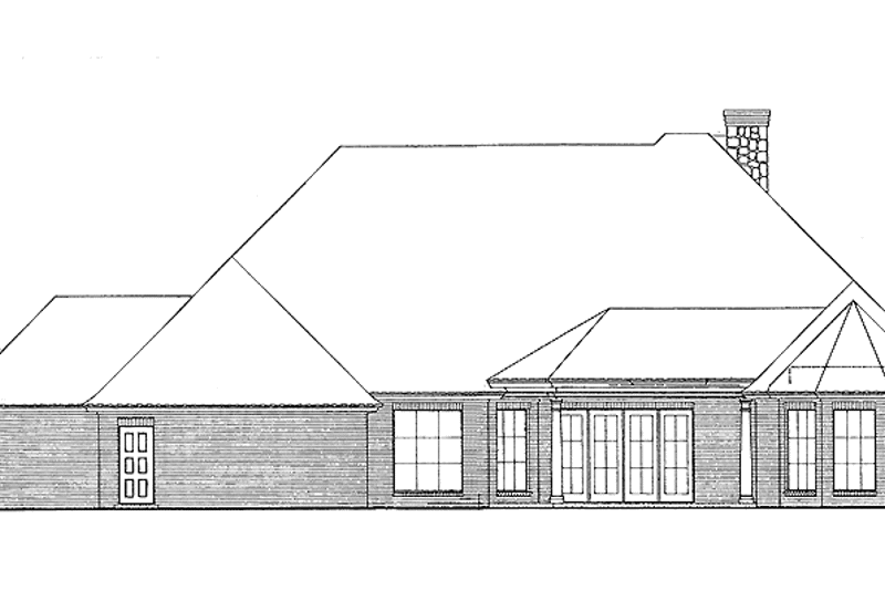 Home Plan - Exterior - Rear Elevation for Country House Plan #310-1131 - 4 bed, 3.5 bath