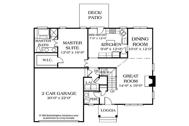 Home Plan - Floor Plan - Main Floor for Traditional House Plan #453-495 - 3 bed, 2.5 bath