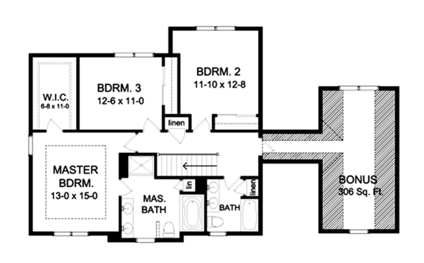Home Plan - Craftsman Floor Plan - Upper Floor Plan #1010-117