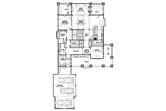 Floor Plan - Main Floor for Colonial House Plan #928-298 - 5 bed, 4.5 bath
