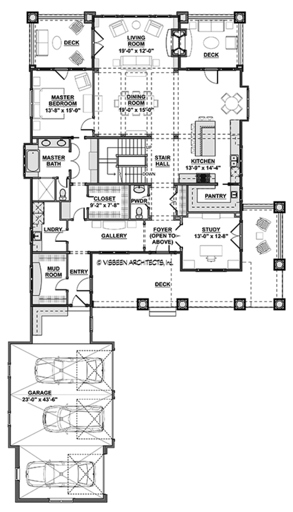House Design - Colonial Floor Plan - Main Floor Plan #928-298