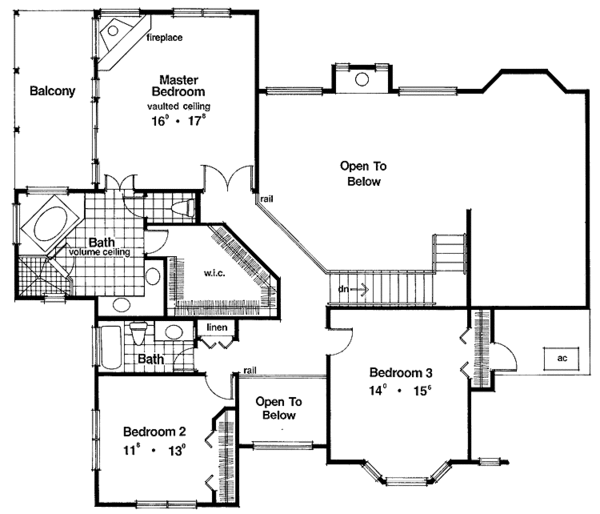 Dream House Plan - Mediterranean Floor Plan - Upper Floor Plan #417-506