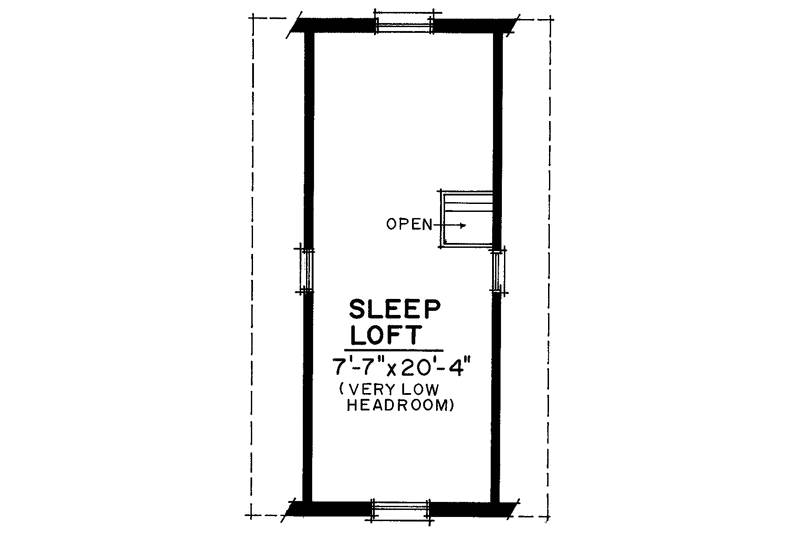 House Blueprint - Floor Plan - Upper Floor for Country House Plan #1016-71 - 1 bed, 1 bath