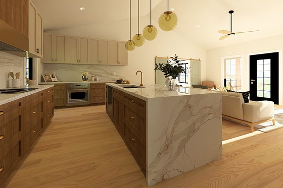 Interior - Kitchen 2 for Farmhouse House Plan #126-239 - 2 bed, 2 bath
