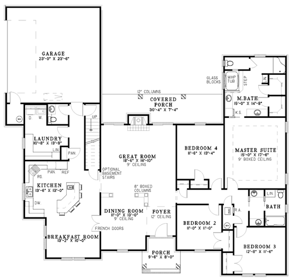 Home Plan - European Floor Plan - Main Floor Plan #17-3018