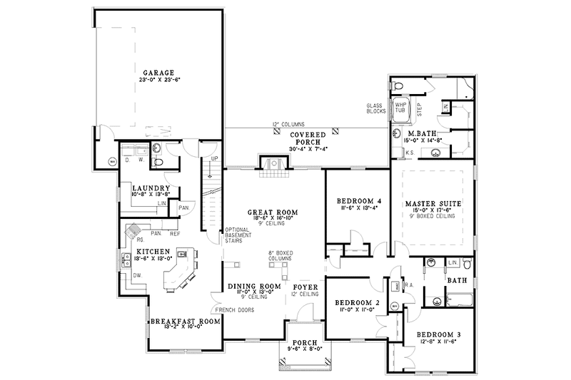 Dream House Plan - Floor Plan - Main Floor for European House Plan #17-3018 - 4 bed, 2.5 bath