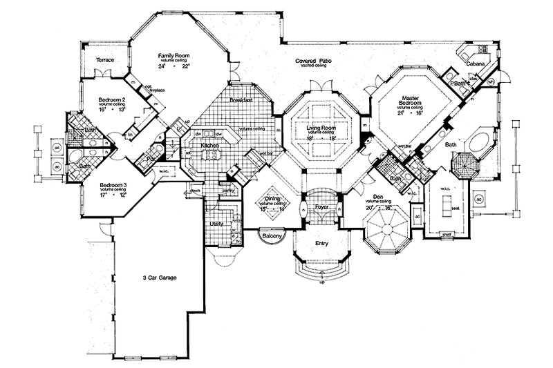 Home Plan - Floor Plan - Main Floor for Mediterranean House Plan #417-536 - 4 bed, 5 bath