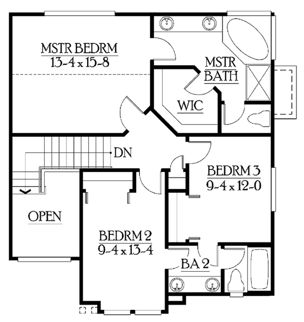 House Plan Design - Craftsman Floor Plan - Upper Floor Plan #132-263