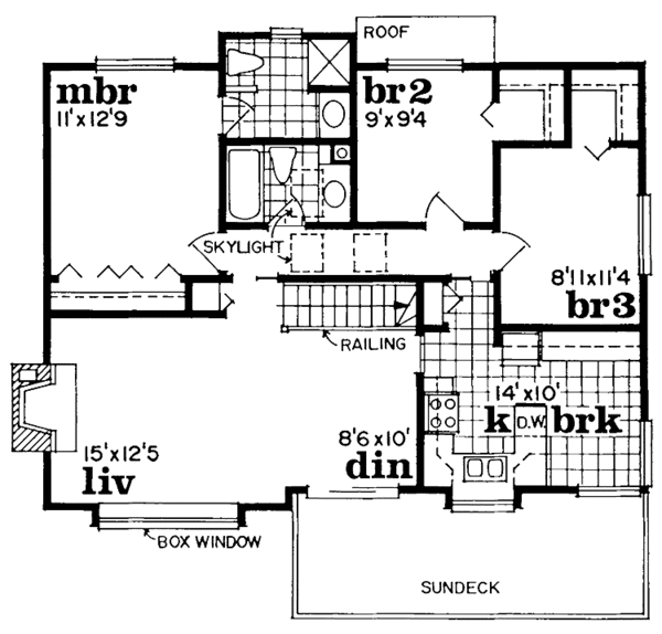 House Blueprint - Contemporary Floor Plan - Upper Floor Plan #47-915