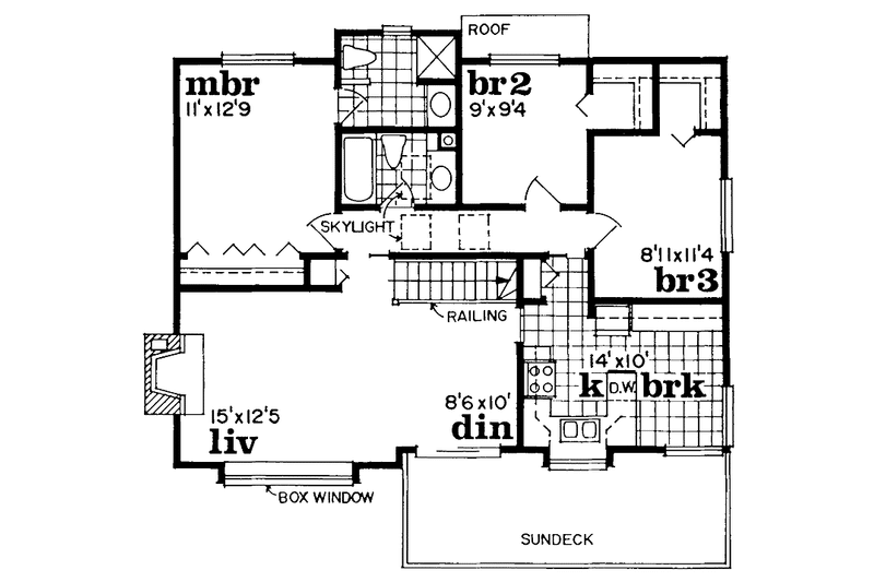 Dream House Plan - Floor Plan - Upper Floor for Contemporary House Plan #47-915 - 3 bed, 2 bath