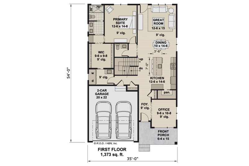 House Plan Design - Floor Plan - Main Floor for Modern House Plan #51-1345 - 3 bed, 2 bath